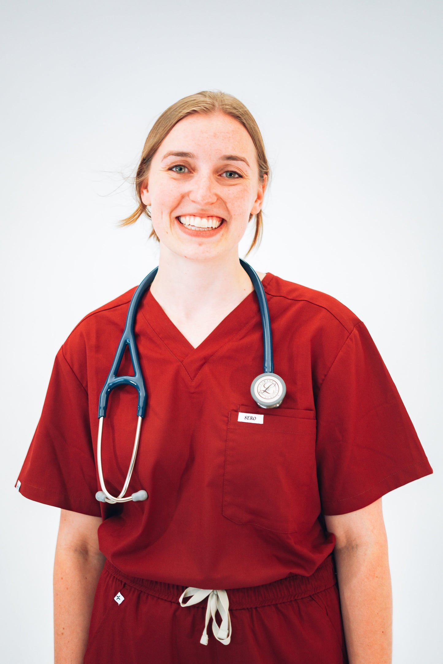 Post-Call Wine Scrub Top Women