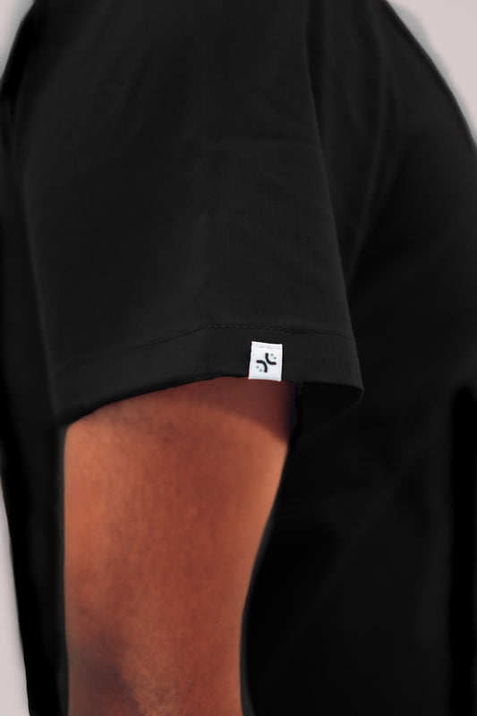 Night-Shift Black Scrub Top Men